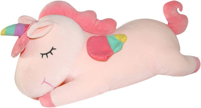 Photo 1 of AIXINI Plush Unicorn Stuffed Animal Pillows Toy, 11.8 Inch Cute Soft Pink Unicorn Plushie with Rainbow Wings Gifts for Girls
