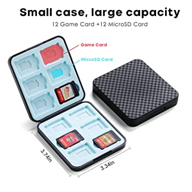 Photo 1 of Nintendo Switch Game Case [12 Card Slots] Switch Game Holder, SHOCKPROOF & PORTABLE Switch Cartridge Case with Magnetic Closure/Hard Shell/Soft Lining (Black)