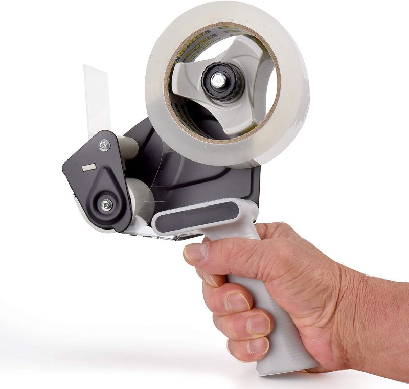 Photo 1 of Tape Dispenser Gun | Lightweight, Ergonomic, Easy Loading, Carton Sealing Dispense | Includes 1 Full Roll of Heavy Duty 2 Inch Clear Packing Tape for Moving & Shipping | by Teegan Tapes
