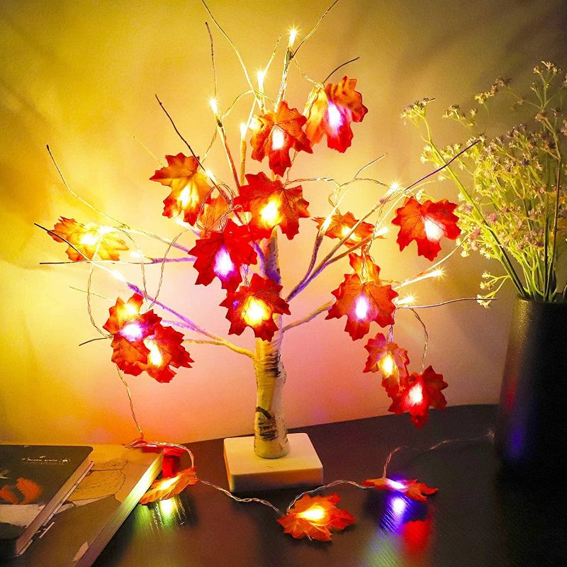 Photo 1 of Maple Tree Lights - 21.5in 24LED Artificial Maple Tree Light w/20LED String Lights, Fairy Spirit Night Lamp, Fall Lighted Table Decor for Halloween Thanksgiving Christmas, Battery Operated