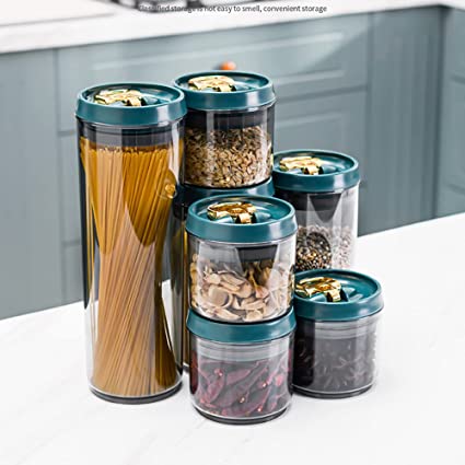 Photo 1 of 4 PCS Food Storage Jars, Food Storage Containers with Airtight Lids, BPA Free Food Storage Organizer Plastic for Coffee Bean, Cereal, Dry Food, Cookie, Flour, Sugar ( 68oz x 1 and 20oz x 3) -- factory seal 