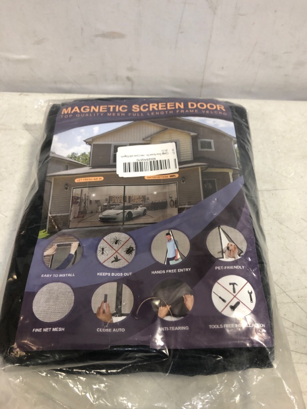 Photo 3 of 022 New Magnetic Garage Door Screen for 1 Car Garage, 8.3x7.15FT Garage Screen Door Kit, Garage Net Screen,Fiberglass Hands Free Mesh Screen Door-Easy to Install Factory seal 