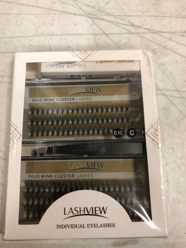 Photo 1 of DIY Eyelash Extension Kit individual lashes kit with Glue And Tweezers?0.10mm9-14mm Mixed Cluster Lashes For Lash Extension Kit-- Factory Seal