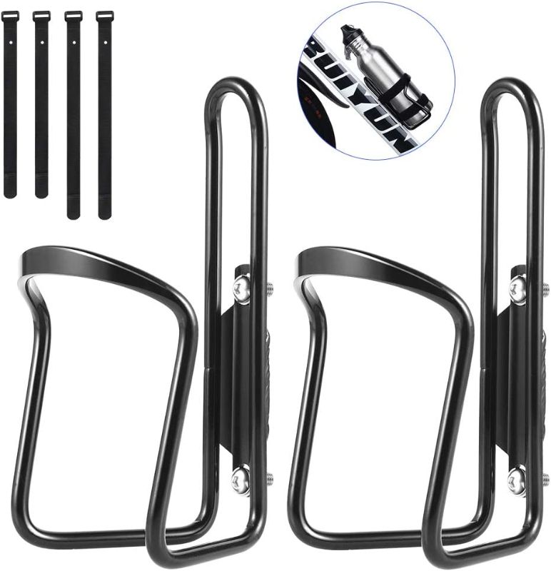 Photo 1 of Bike Water Bottle Cages Sets - Classic Aluminum Alloy Lightweight Bicycle Bottle Holder for Outdoor Riding/Road Cycling/Mountain Bikes-2 Packs
