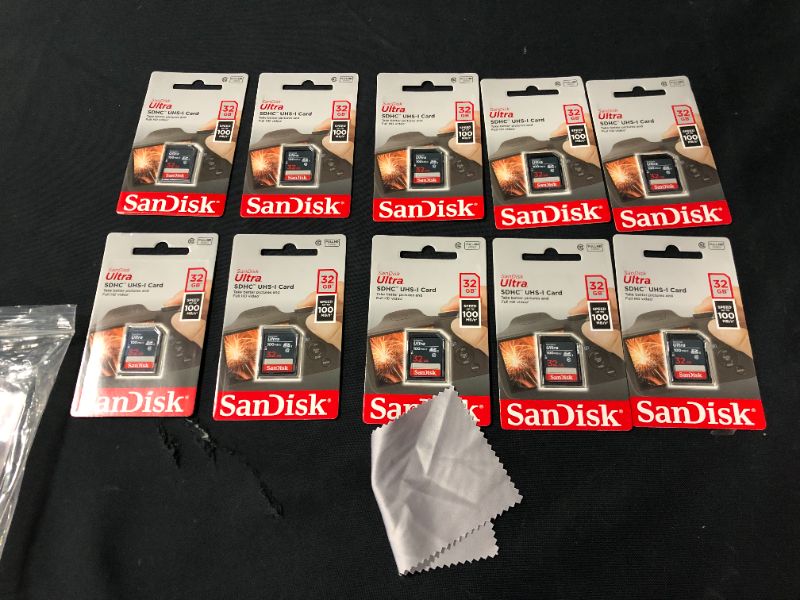 Photo 3 of SanDisk 32GB Ultra SD Memory Card (10 Pack) SDHC UHS-I Card Class 10 (SDSDUNR-032G-GN3IN) Bundle with 1 Everything But Stromboli Microfiber Cloth
