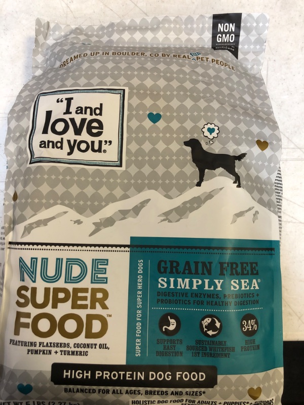 Photo 2 of "I and love and you" Nude Superfood Dry Dog Food - Grain Free Kibble, Prebiotics & Probiotics & Digestive Enzymes for Large and Small Dogs (Variety of Flavors)
EXP 08/07/2023
