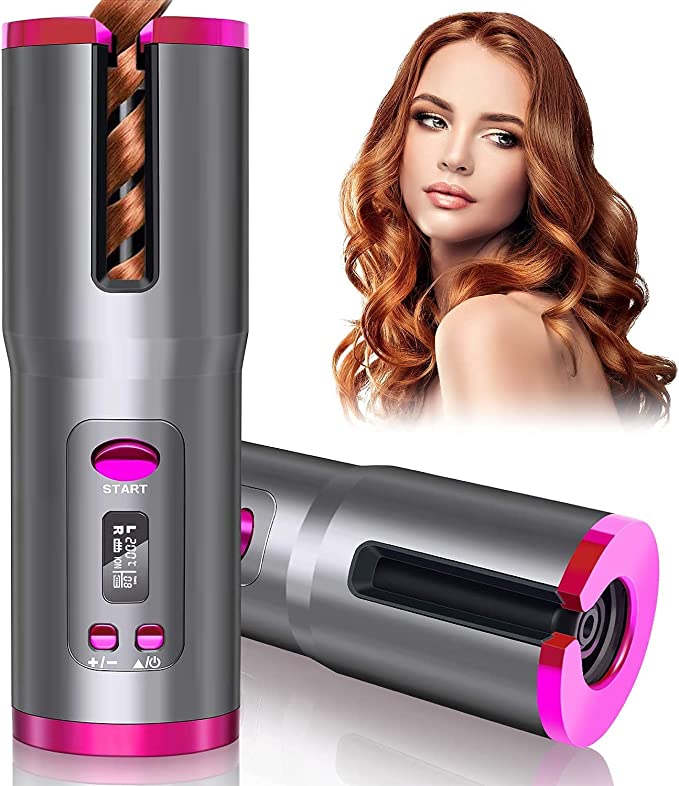 Photo 1 of Hair Curler Cordless Curling Iron Unbound Curler USB Rechargeable Wave Wand Fast Heating Automatic Hair Curler/Automatic Curling Iron 