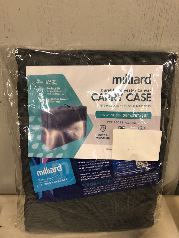 Photo 2 of  56x18 inch Carry Case for Milliard 6 inch Cot Tri-Fold Mattress