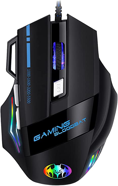 Photo 1 of VCOM Wired Gaming Mouse with 4 Adjustable DPI Up to 3200, 7 Buttons (Including Fire Key), 7 Colors Breathing LED, USB Ergonomic Optical Mice for Games & Work Laptop Computer Desktop PC Chromebook