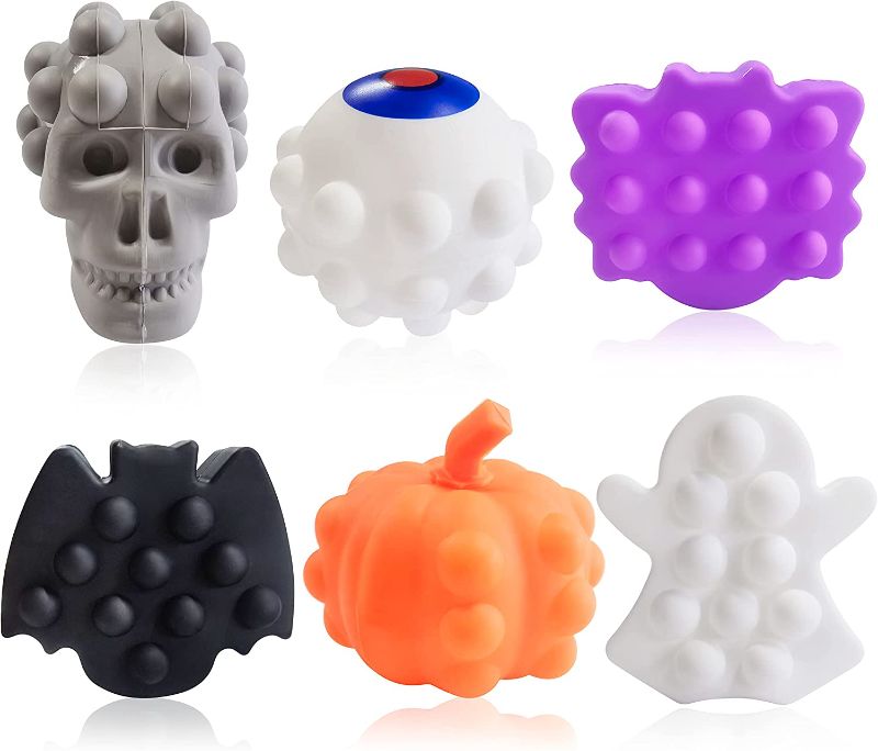 Photo 1 of 6 Pack Halloween Pop Ball Fidget Toys,3D Squeeze Bubble Stress Ball Toy for Kids Halloween Decoration,Halloween Party Favors(Halloween)
