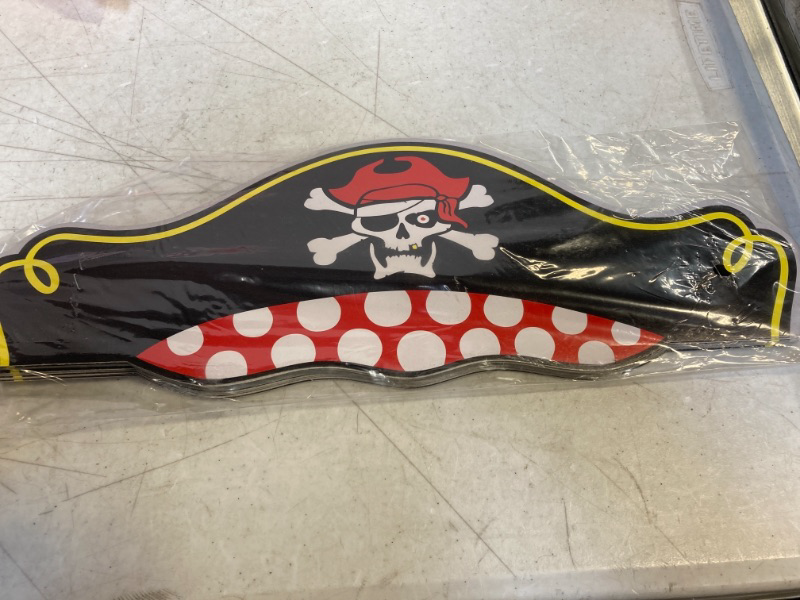 Photo 2 of 12 pack Pirate Captain Party Hats | In Bulk | Pirate Themed Parties & Halloween Costumes Party Favors for Girls and Boys Party Supplies Jack Sparrow