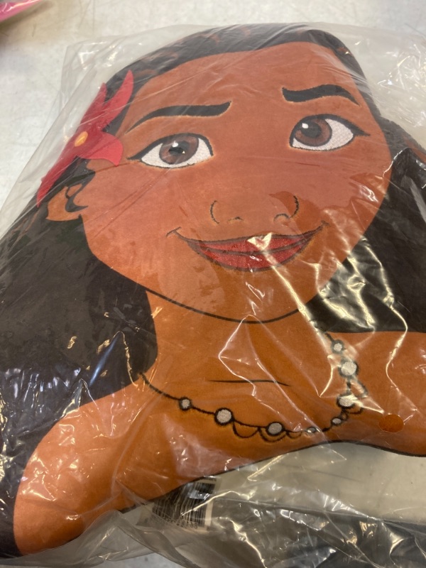 Photo 2 of Disney Princess Character Head 12.5-Inch Plush Moana, Soft Pillow Buddy Toy for Kids, by Just Play
