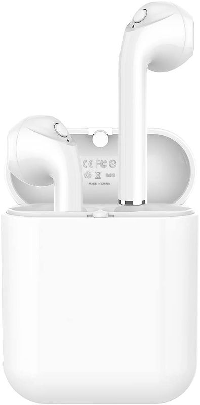 Photo 1 of Wohzoek Wireless V5.0 Stereo Bluetooth Headphones with Charging Case, Compatible with Airpods, iPhone, Samsung, Sony and Android (Playtime up to 2 Hours), White
