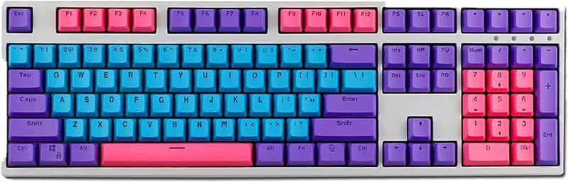 Photo 1 of 108 Key OEM Profile PBT Keycap Shine Through Keycaps Set for 61/87/104/108 Mechanical Keyboard (Joker-Color Keycaps)
