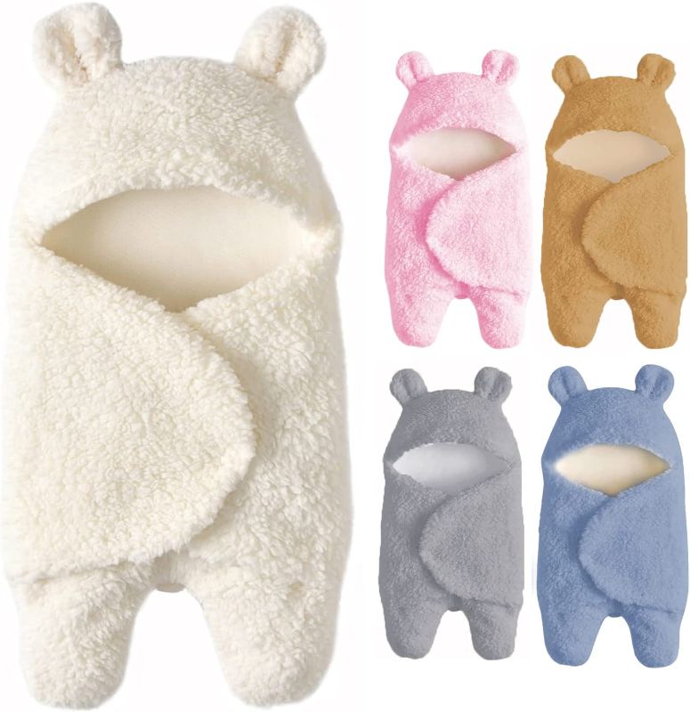 Photo 1 of Baby Swaddle Blanket Boys Girls Cute Cotton Plush Receiving Blanket Ultra-Soft Newborn Sleeping Wraps for Infant 0-6 Months Baby Girl Shower Gift 
