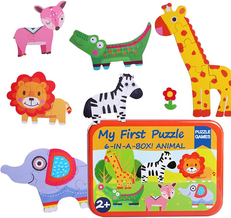 Photo 1 of Animal Toddler Puzzles,Wooden Animals Puzzles for Kids Ages 2-4, Montessori Toys Animals Jigsaw Puzzles,Preschool Learning Activities Toys Birthday Easter Gifts for Girls Boys
