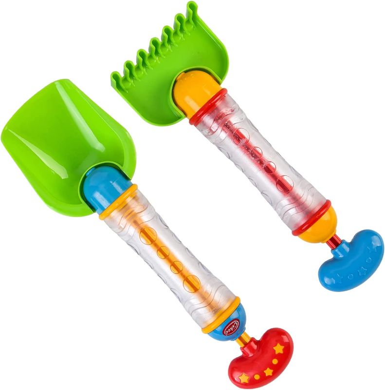 Photo 1 of Beach Sand Toys 2Pack, Beach Water Spray Digging Sand Shovel Rake,Two in One Water Pump Toys, Summer Swimming Pool Beach Party Water Outdoor Toy
