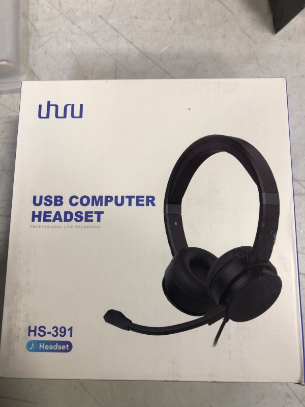 Photo 2 of USB Computer Headset with Microphone for Laptop, UHURU PC Wired Headset with Mic Noise Cancelling Lightweight for Skype Zoom Webinbar Home Office Online Class Call Center
