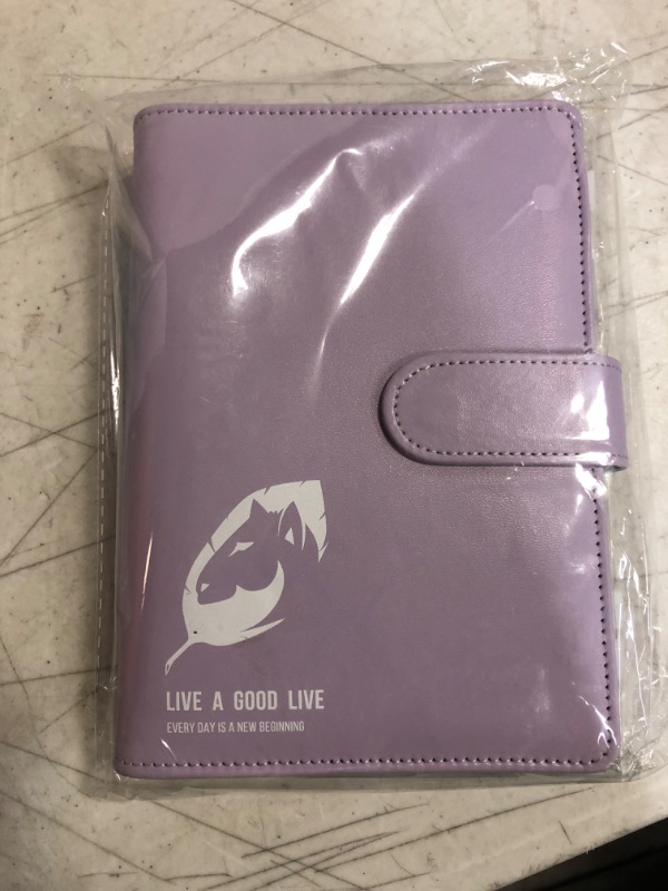 Photo 2 of TDD A6 PU Leather Binder, with 8 Binder Bags, 12 Expense Budget Sheets, 2 26-Letter Category Labels, Self-Adhesive Writable 1 Ruler, Binders Money-Saving Cash Envelopes System (Purple)
