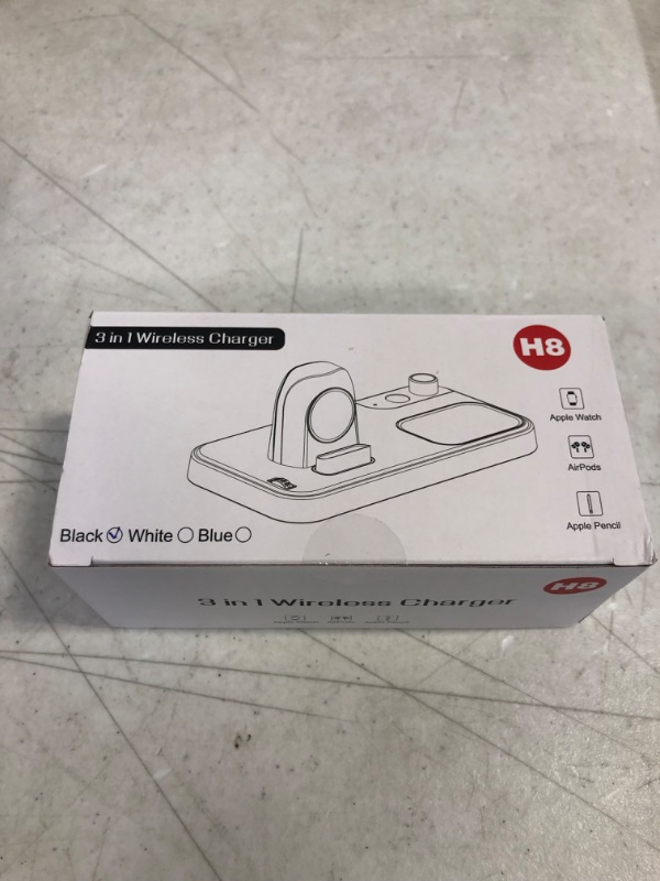 Photo 2 of FACTORY SEALED Apple Watch and Airpods Charging Dock, 3 in 1 Wireless Charger AirPod and Apple Watch Charging Station, Charger Stand for Apple Pencil 1, AirPods Pro 3 2, Apple Watch Series 7/6/SE/5/4/3/2/1, 38-45mm
