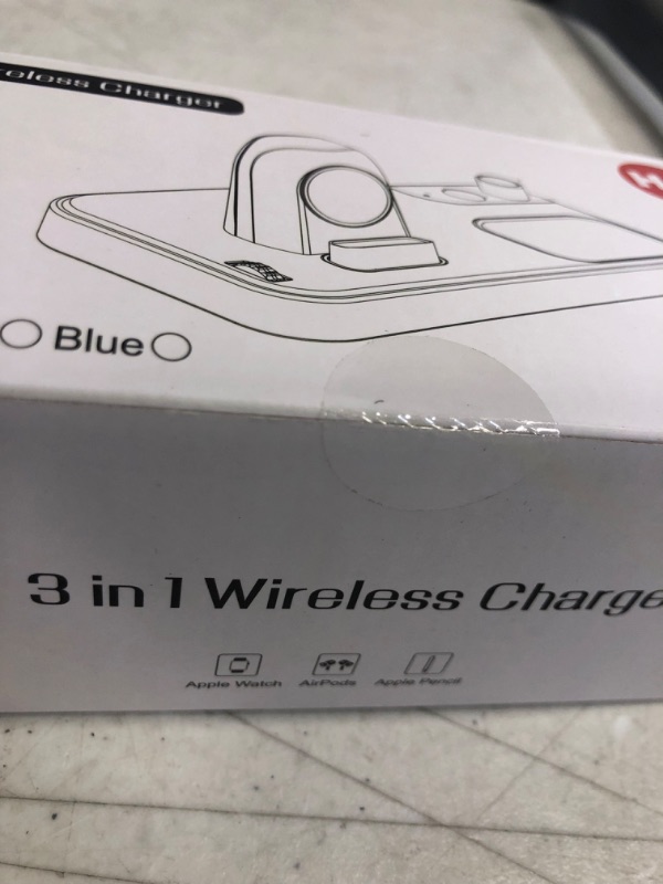 Photo 3 of FACTORY SEALED Apple Watch and Airpods Charging Dock, 3 in 1 Wireless Charger AirPod and Apple Watch Charging Station, Charger Stand for Apple Pencil 1, AirPods Pro 3 2, Apple Watch Series 7/6/SE/5/4/3/2/1, 38-45mm
