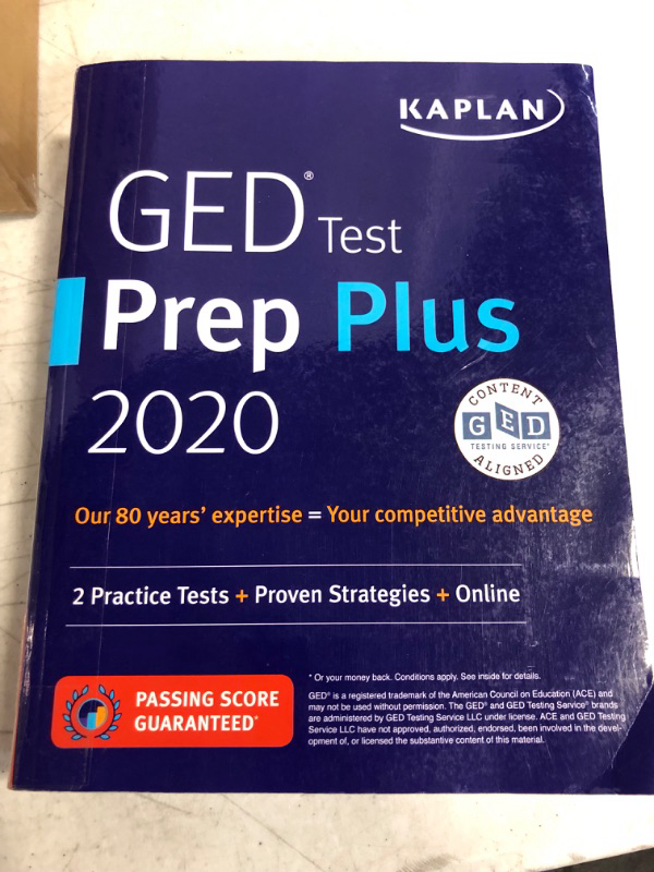 Photo 2 of GED Test Prep Plus 2020: 2 Practice Tests + Proven Strategies + Online (Kaplan Test Prep) Revised, Revised Edition
