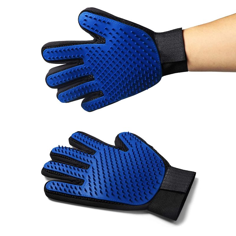 Photo 1 of [Upgrade Version] Pet Grooming Glove - Gentle Deshedding Brush Glove - Efficient Pet Hair Remover Mitt - Enhanced Five Finger Design - Perfect for Dog and Cat with Long and Short Fur - 1 Right-Hand Glove
