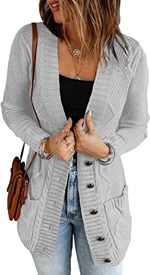 Photo 1 of GRAPENT Women's Open Front Cable Knit Casual Sweater Cardigan Loose Outwear Coat SIZE XL
