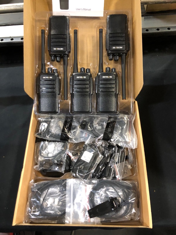 Photo 2 of Retevis RB26 Work Walkie Talkies Adults,GMRS Commercial 2 Way Radios, Two Way Radios Long Range, 2000mAh, Durable, for Contractor Manufacturing,Warehousing(5 Pack)
