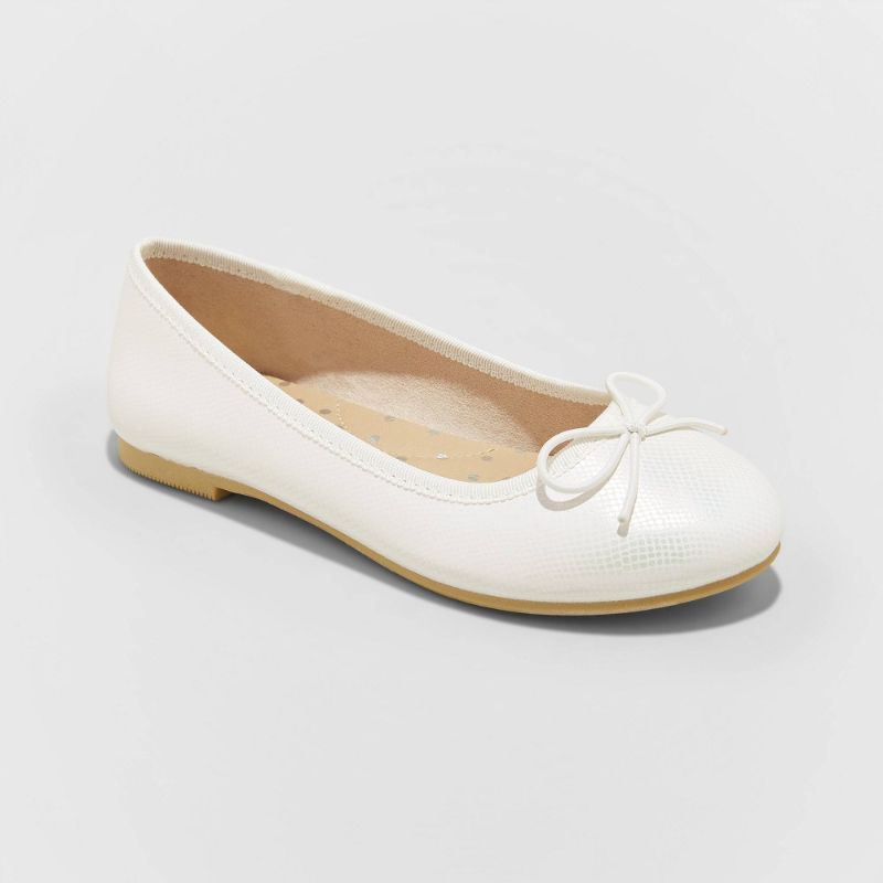 Photo 1 of Girls' Stacy Slip-On Ballet Flats - Cat & Jack White 5

