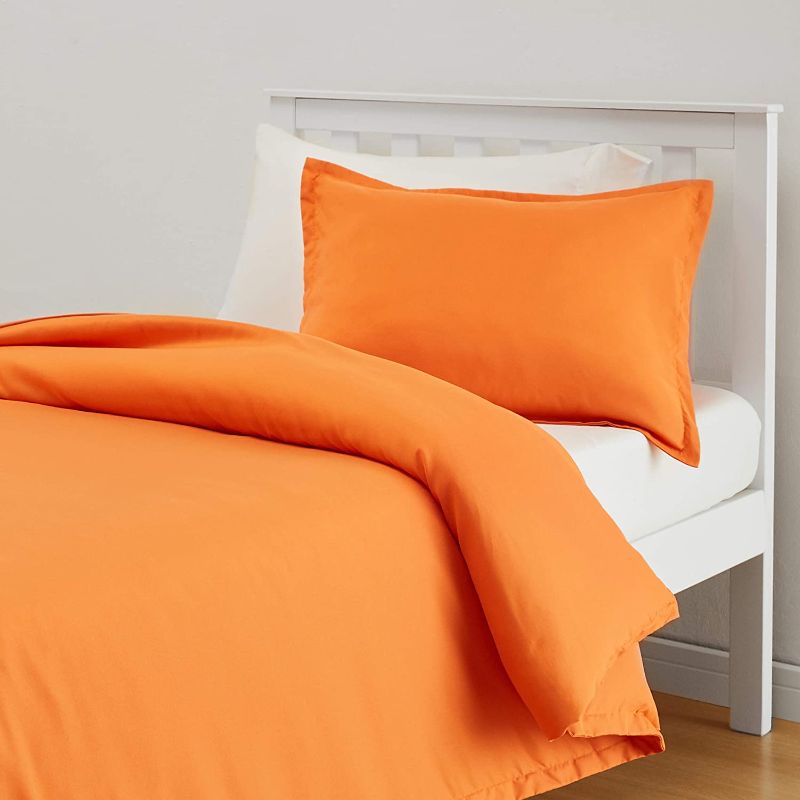 Photo 1 of Amazon Basics Soft, Easy Wash, Lightweight Microfiber Kids Duvet Cover Set (Duvet Insert Sold Separately) - Twin/TwinXL, Oh So Orange
