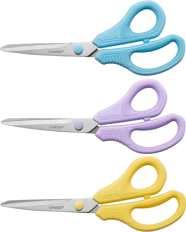 Photo 1 of Scissors, QMVESS 8.5" Multipurpose Scissors for Office 3-Pack Ultra Sharp Scissors All Purpose Comfort-Grip Scissors for School Office Home Sewing Fabric Craft Supplies, Right / Left Handed
