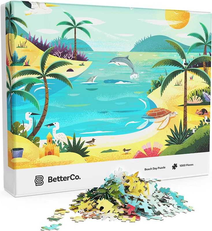 Photo 1 of BetterCo. - Beach Day Puzzle 1000 Pieces - Difficult Jigsaw Puzzles 1000 Pieces - Challenge Yourself with 1000 Piece Puzzles for Adults, Teens, and Kids
