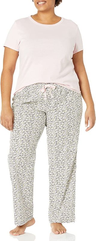 Photo 1 of Amazon Essentials Women's Poplin Sleep Tee and Pant Set SIZE S 
