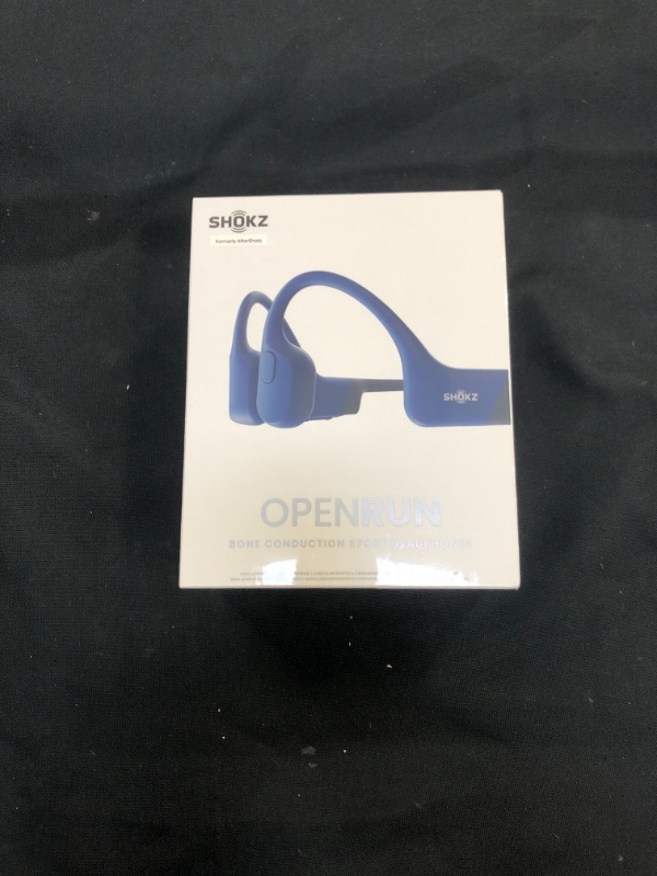 Photo 4 of SHOKZ OpenRun (AfterShokz Aeropex) - Open-Ear Bluetooth Bone Conduction Sport Headphones - Sweat Resistant Wireless Earphones for Workouts and Running - Built-in Mic, with Headband FACTORY SEALED 
