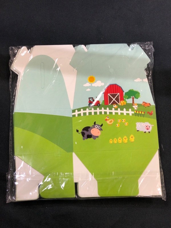 Photo 3 of 20 PCS Small Size Candy Box Cake Box for Kids Farm Animals Pig Cow Sheep Tractor Theme Party, Cake Treat Gift Box Candy Cookie Containers Goodie Bag, Baby Shower Party Decoration Party Favor Supplies