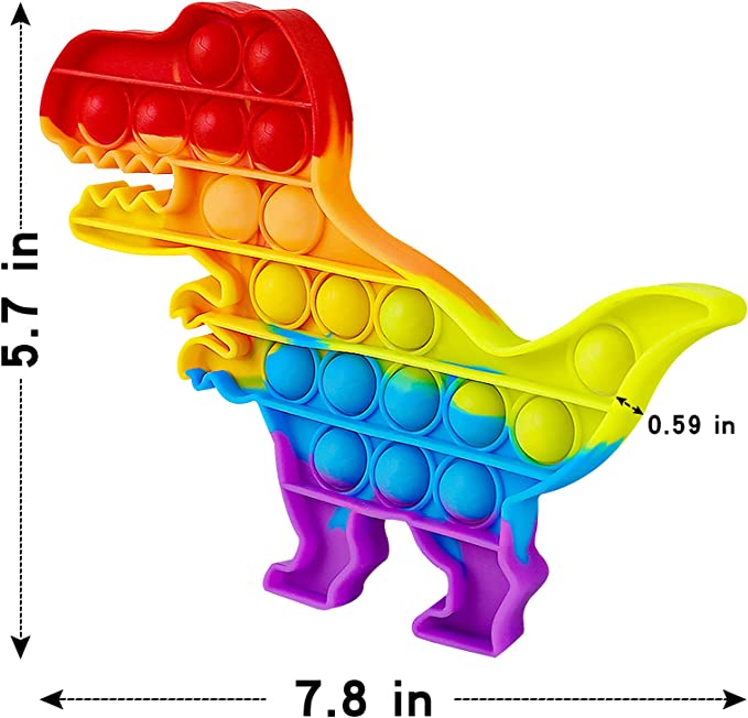 Photo 2 of 2 Packs Pop Poop Toy, Dinosaur Sensory Anxiety Stress Relief Satisfying ADHD Cheap Bubble Popper Po Set, Rainbow Poppop