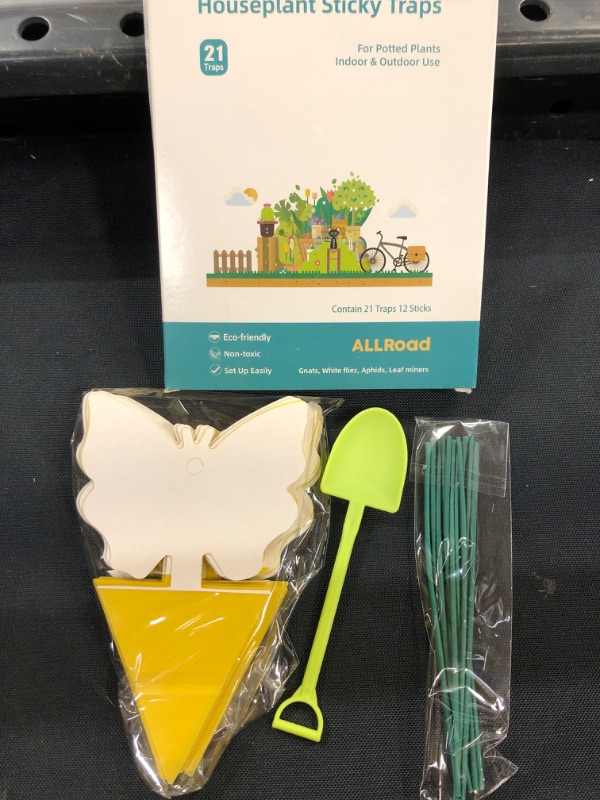 Photo 1 of ALLRoad 21 Pcs Yellow Sticky Fruit Fly Traps Gnat Trap for Indoor/Outdoor Houseplant Sticky Bug with Holes Insect Catcher Protect The Plant 21 pack-Butterfly