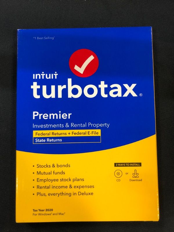 Photo 2 of [Old Version] TurboTax Premier 2020 Desktop Tax Software, Federal and State Returns + Federal E-file [Amazon Exclusive] [PC/Mac Disc]