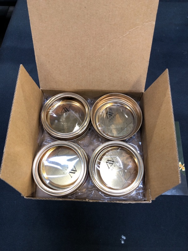 Photo 1 of 42-Count Regular Mouth Canning Lids with 4-Count Bands/Rings for Mason Jars (Gold 70mm)
