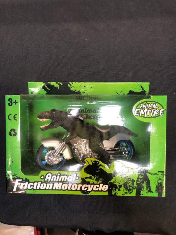 Photo 2 of BigNoseDeer Dinosaur Motorcycle Toys - Animal Friction Motorcycles Toys Dinosaurs Tyrannosaurus T Rex 7.1" x 4"
