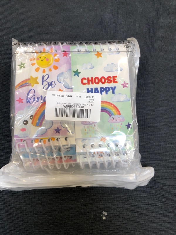 Photo 2 of 24 Pcs Mini Rainbow Notebook Party Favors Rainbow Mini Notepads 2.36 x 3.94 Inch Rainbow Spiral Notebook Bound Memo Note Books for Kids Gifts School Office Christmas Favors(Quote Style)
