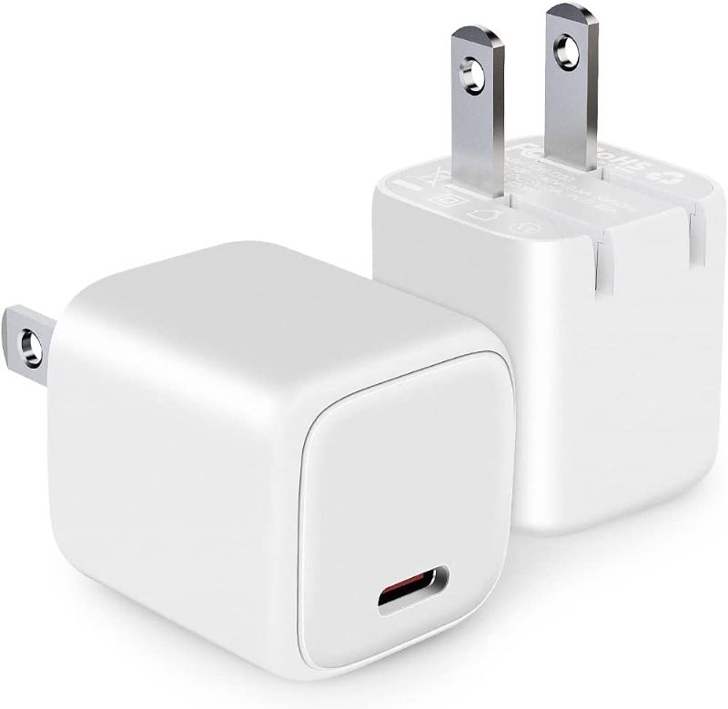 Photo 1 of USB C Wall Charger Block iPhone 13 Charger Type C Charger 20W Mini iPhone Charger Fast Charging Foldable for iPhone 12 11 Pro Max SE XS XR X Apple Watch MacBook iPad AirPods Samsung Galaxy S22 Pixel
