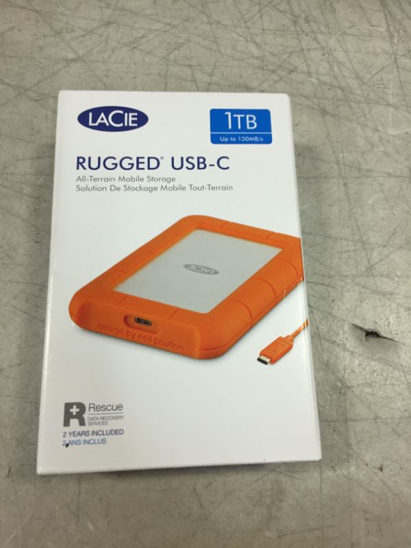 Photo 3 of LaCie Rugged USB-C 1TB External Hard Drive Portable HDD USB 3.0 – Drop Shock Dust Rain Resistant Shuttle Drive, for Mac and PC Computer Desktop Workstation Laptop, 1 Month Adobe CC (STFR1000800)
