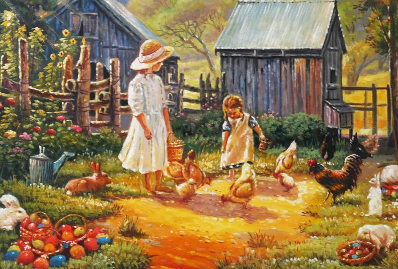 Photo 1 of Easter Jigsaw Puzzles 500 Pieces for Adults -Chick and Rabbit Puzzle --FACTORY SEALED --
