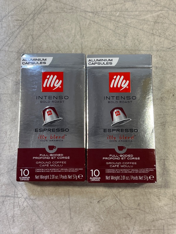 Photo 2 of 2PACK - illy Espresso Single Serve Coffee Capsules compatible with Nespresso Machines, 100% Arabica Bean Signature Italian Blend, Intenso Dark Roast, 10 Count -  EXP: 12/19/2022
