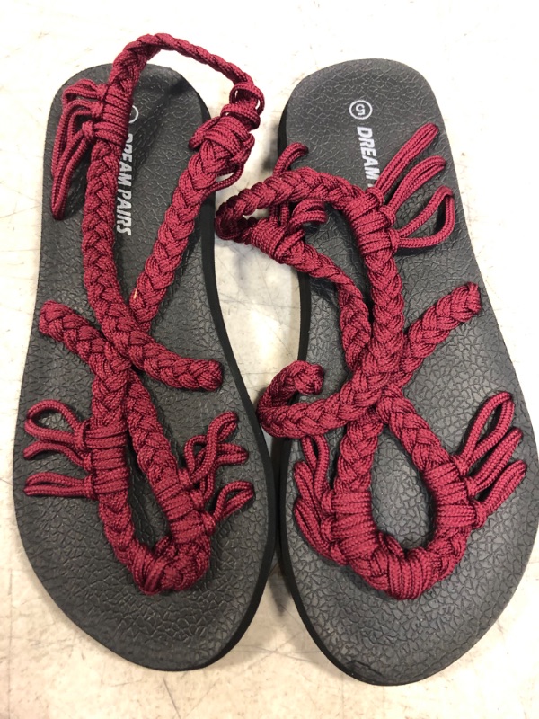 Photo 1 of DREAM PAIRS Women's Flat Sandals Summer Braided Strap Yoga Comfortable Beach Sandals
