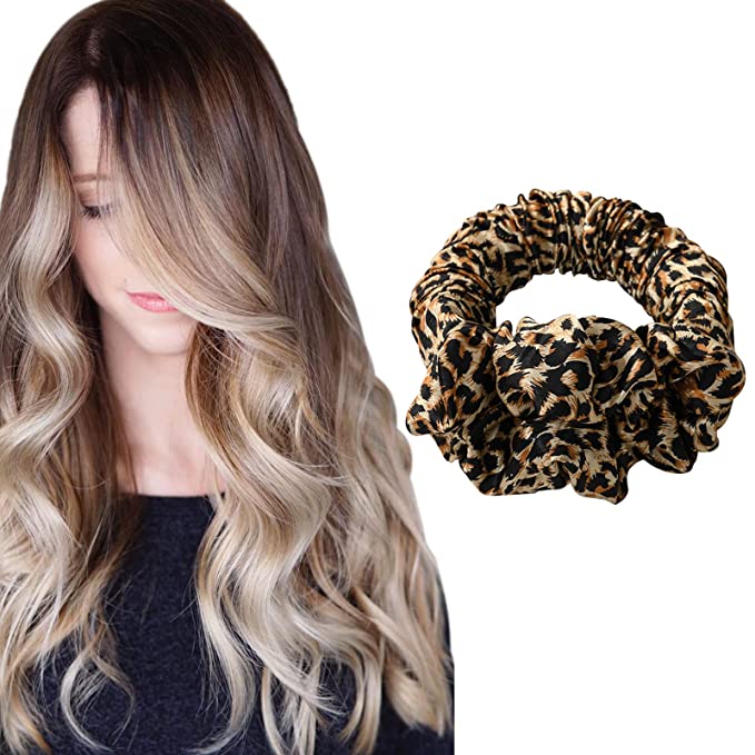 Photo 1 of Jofarstep 2022 New Heatless Curling Rod Headband, Heatless Hair Curler, No Heat Soft Ponytail Headband Lazy Scrunchie Rollers, Magic Hairdresser Tools for Women, Silk Curls Headband Sleep In Overnight (Leopard)
