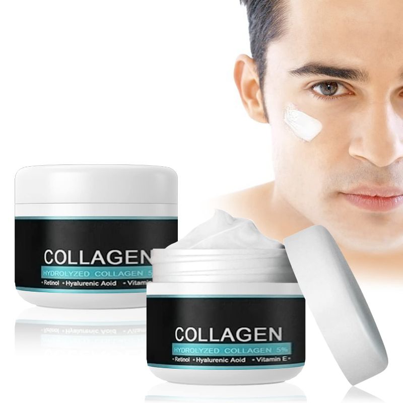 Photo 1 of 2PCS Collagen Cream for Men, Men's Age Rewind Wrinkle Moisturizing Gel, Men's Anti Age Wrinkle Cream,Natural Organic Anti Wrinkle Day & Night Cream
