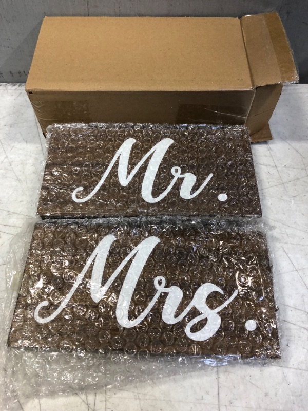 Photo 2 of BAYSBAI Mr and Mrs Sign, Mr & Mrs Sign for Wedding Table, Freestanding Wooden Wedding Wooden Letters, Home, Anniversary, Wedding, Valentine’s Day Decoration, Bridal Shower or Engagement Gift
